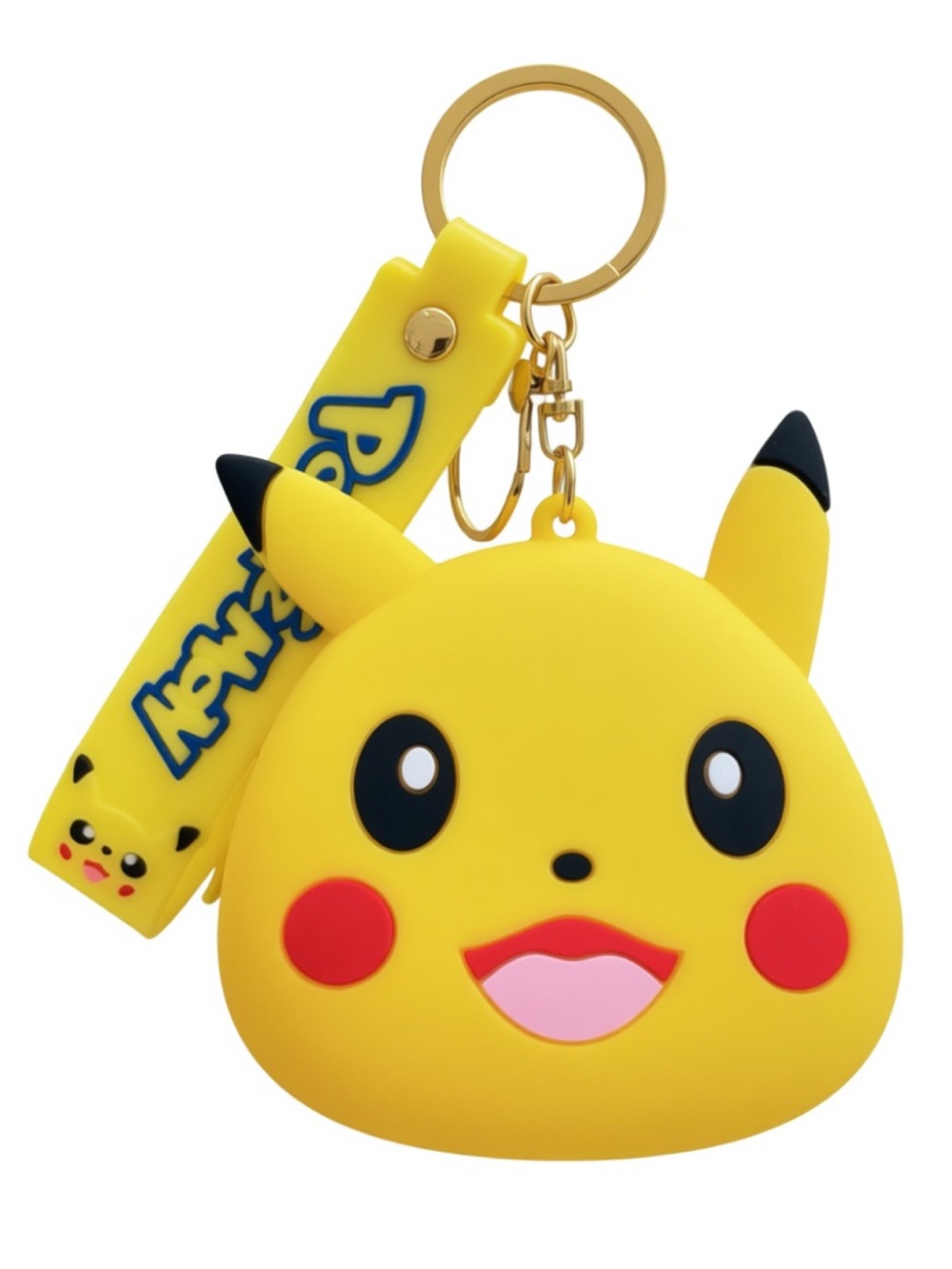 Pokemon Pikachu Candies/Coin Pouch Zipper Bag Silicone Keychain Bag Charm